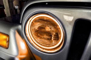 Jeep Wrangler Halo Kit - ORACLE Lighting - LED Waterproof - Amber - `97-`06 Jeep Wrangler Halo Kit - ORACLE Lighting - LED Waterproof - Amber - `97-`06